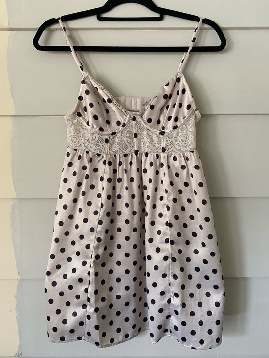 Free People Other - Free People Midnight Muse Mini Babydoll Lace Slip Polka Dot Coquette Boho Chic
